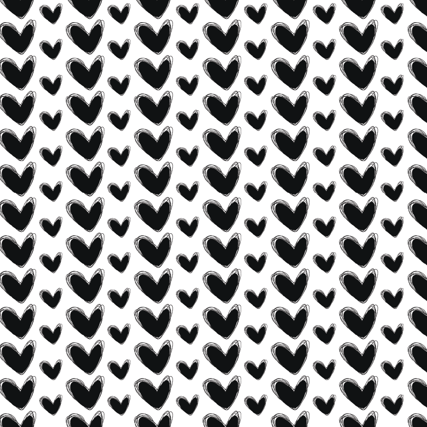 Black Doodle Hearts Pattern Acrylic Sheets – Custom Made Better