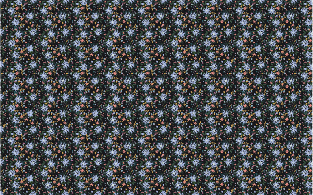 Dark Floral Bloom Blue Pattern Acrylic Sheet - CMB Pattern Acrylic