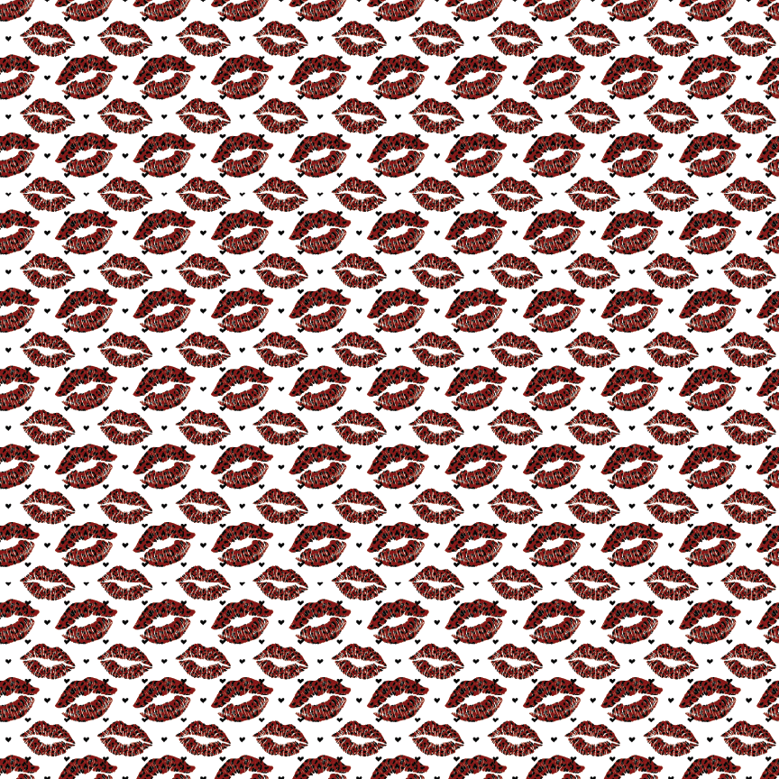 Itty Bitty Dark Red Lips Pattern Acrylic Sheets - CMB Pattern Acrylic