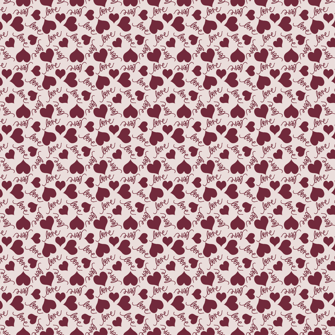 LPL Burgundy Heart Love Pattern Acrylic Sheets - CMB Pattern Acrylic