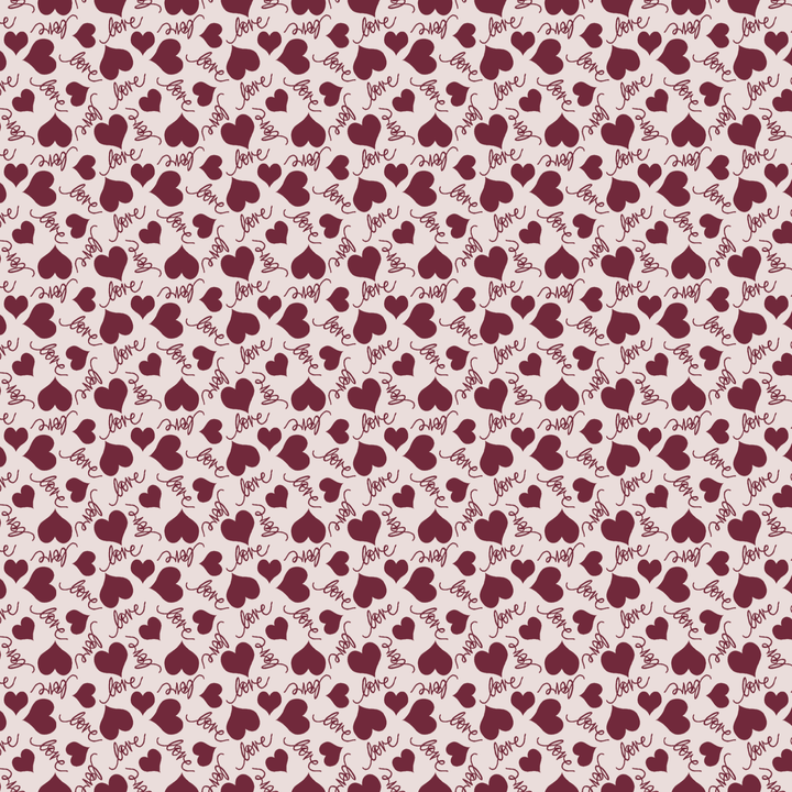 LPL Burgundy Heart Love Pattern Acrylic Sheets - CMB Pattern Acrylic